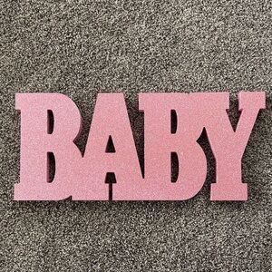 Pink Glitter BABY Sign